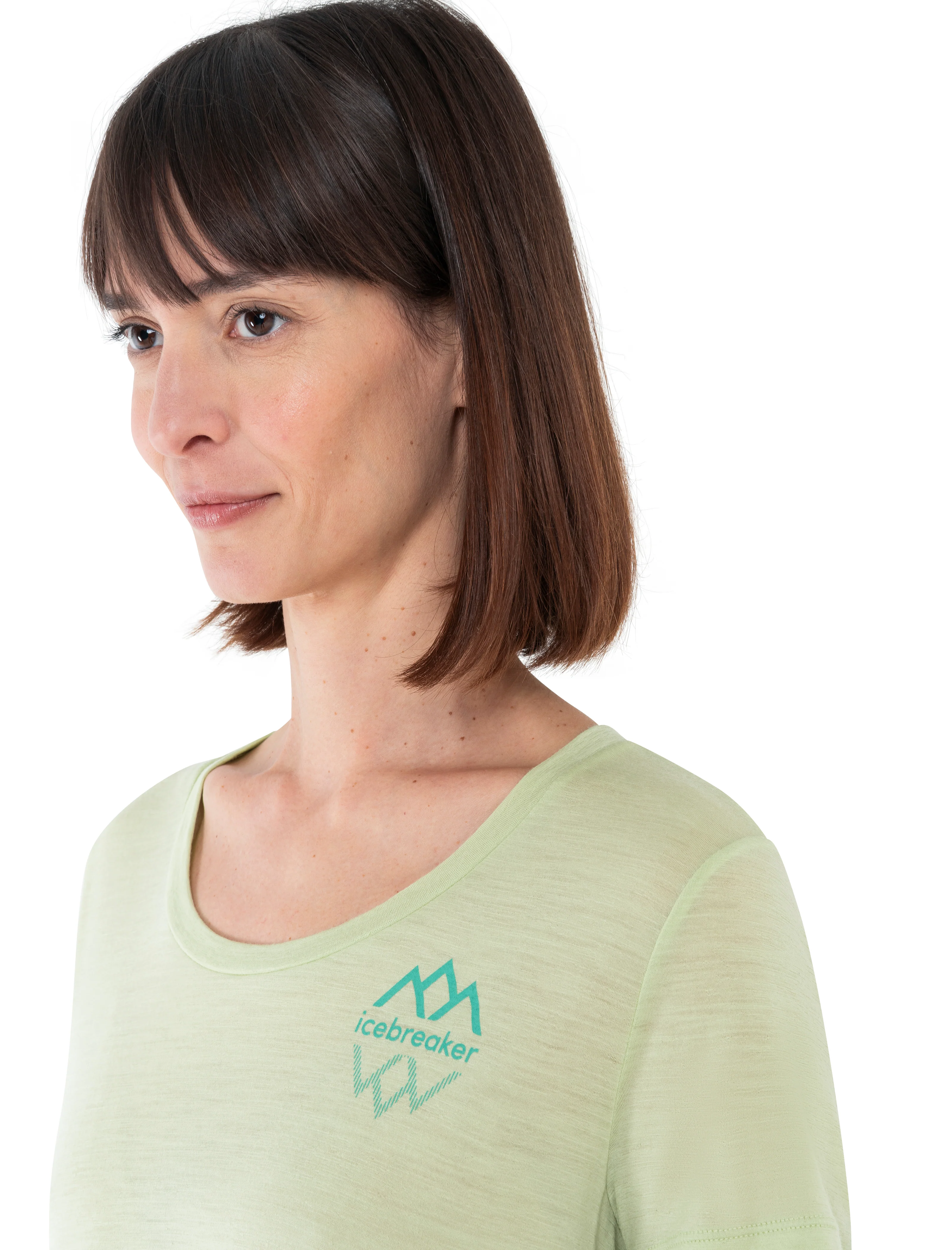 Women's Merino 150 Tech Lite Short Sleeve Scoop T-Shirt Icebreaker Logo Reflections - Image 5
