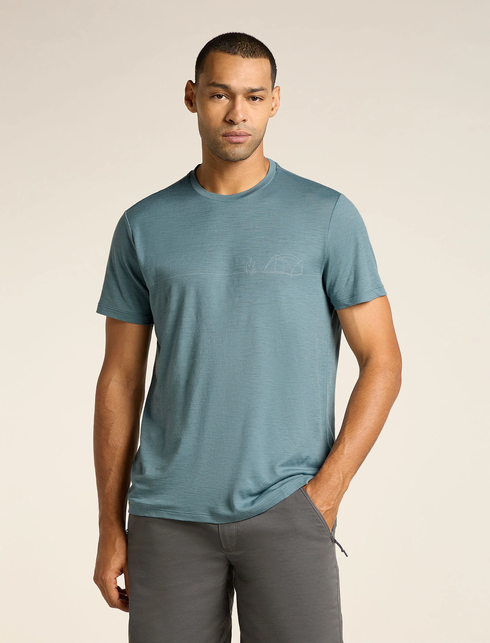 Men's Merino 150 Tech Lite Short Sleeve T-Shirt Single Line Camp
