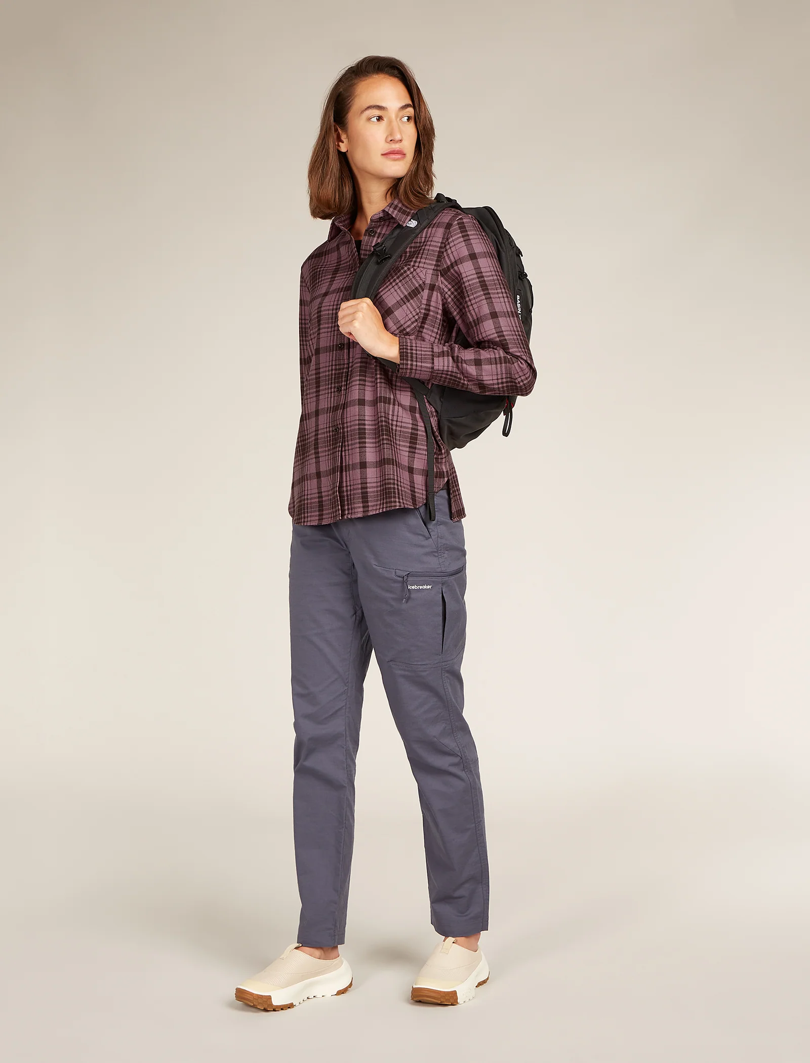 Women's Merino 200 Dawnder Long Sleeve Flannel Shirt Plaid - Image 4