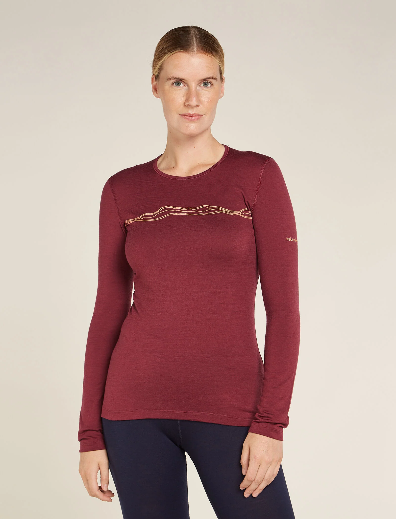 Women's Merino 200 Oasis Long Sleeve Crew Mountain Pulse Thermal Top