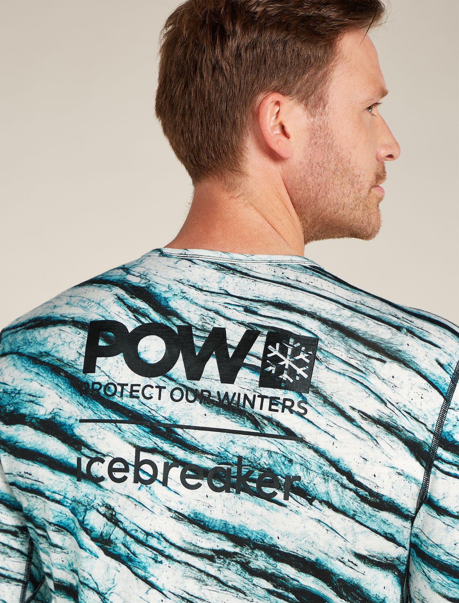 Men's Merino 200 Oasis Long Sleeve Crew Thermal Top Protect Our Winters AOP - Image 7