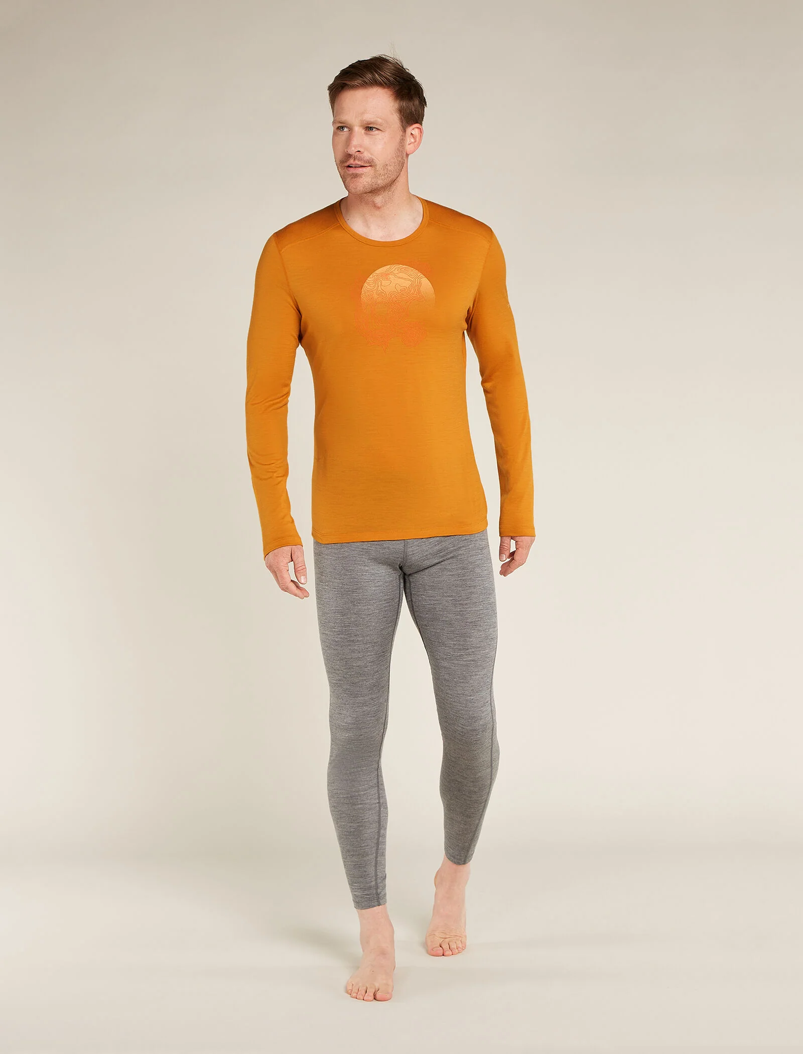 Men's Merino 200 Oasis Long Sleeve Crew Thermal Top Ruapehu Round - Image 3
