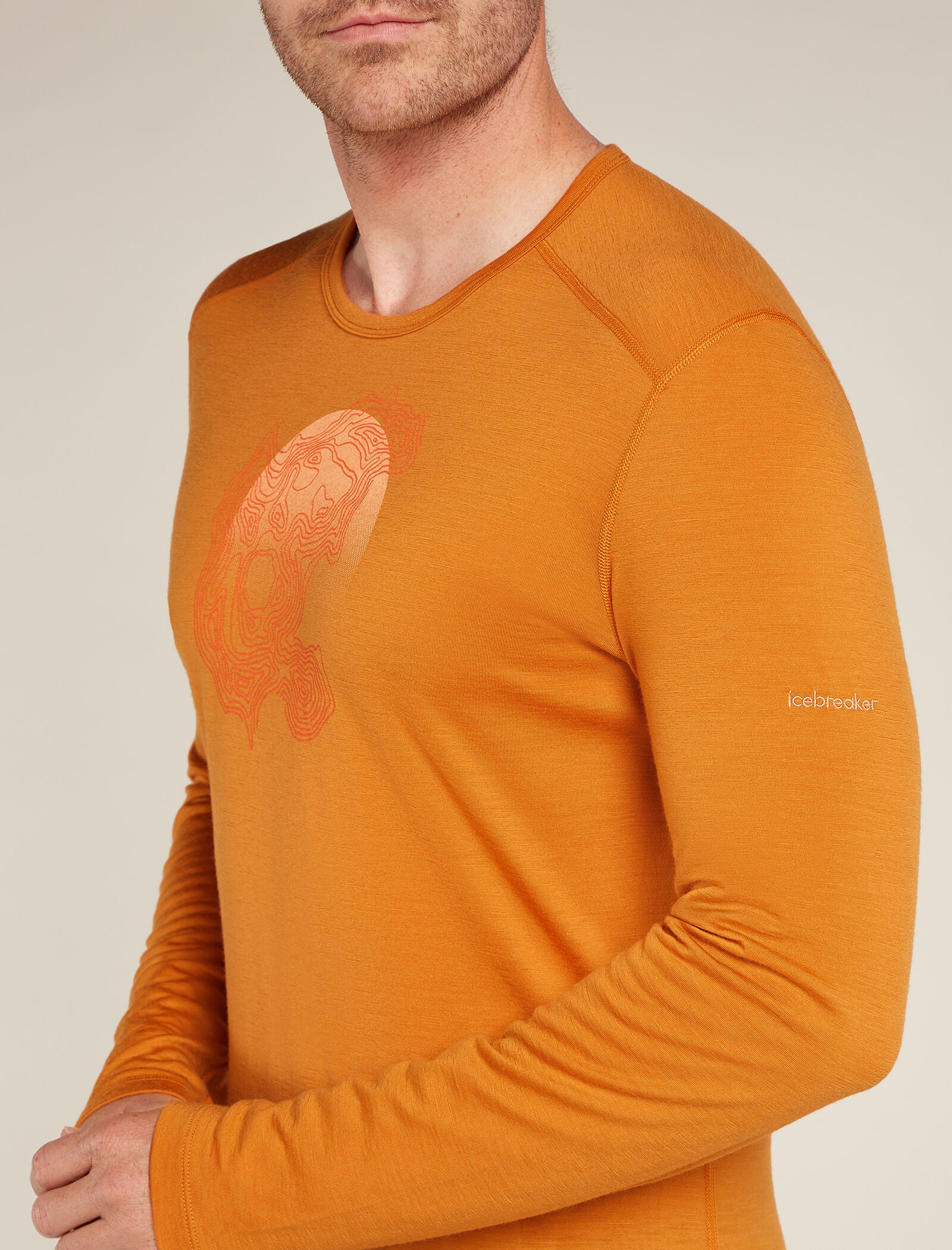 Men's Merino 200 Oasis Long Sleeve Crew Thermal Top Ruapehu Round - Image 5