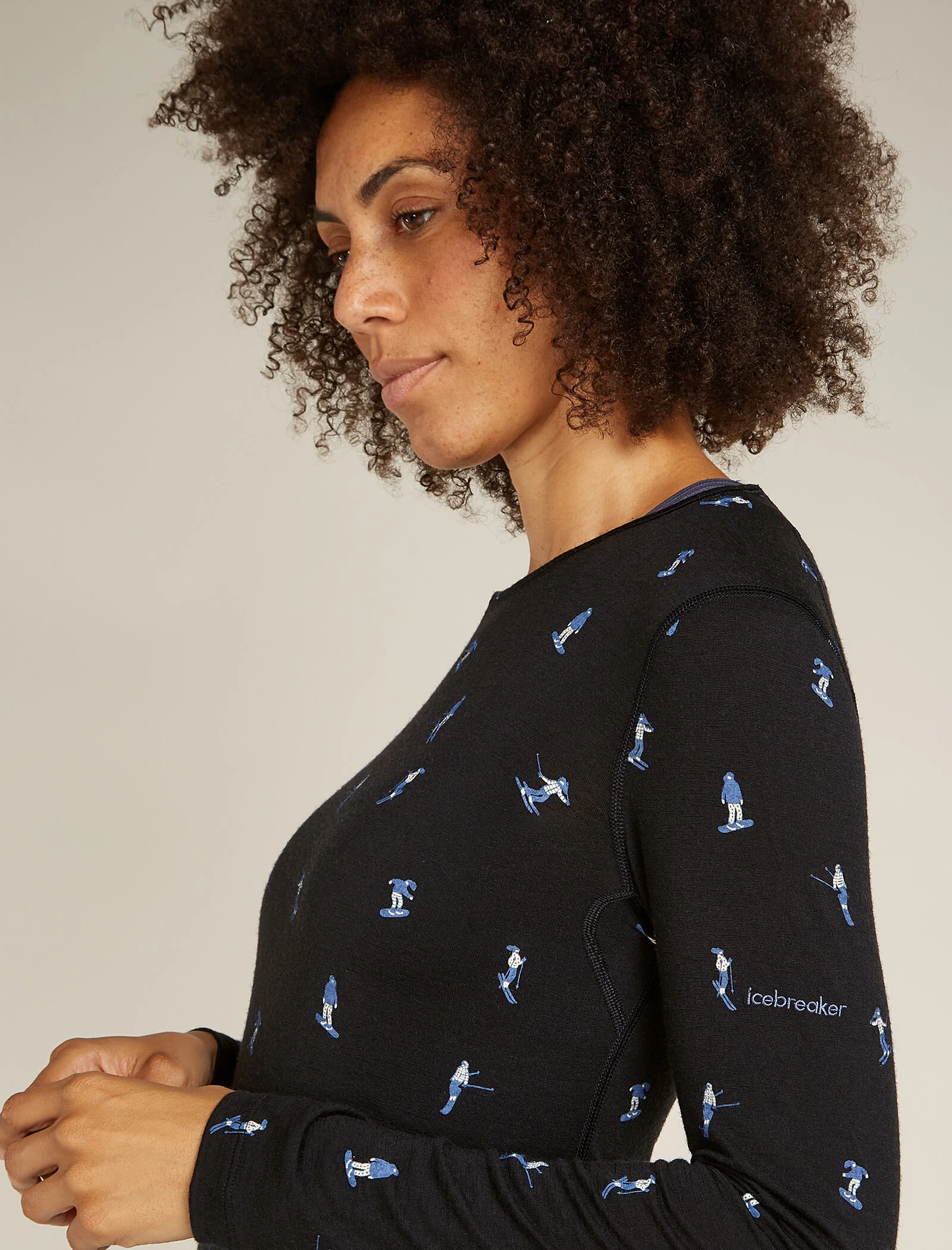 Women's Merino 200 Oasis Long Sleeve Crew Thermal Top Snow Day - Image 5