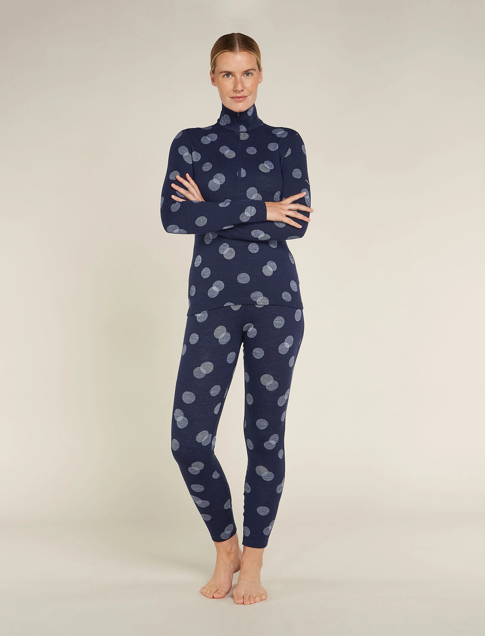 Women's Merino 260 Vertex Long Sleeve Half Zip Thermal Top Falling Flakes - Image 3