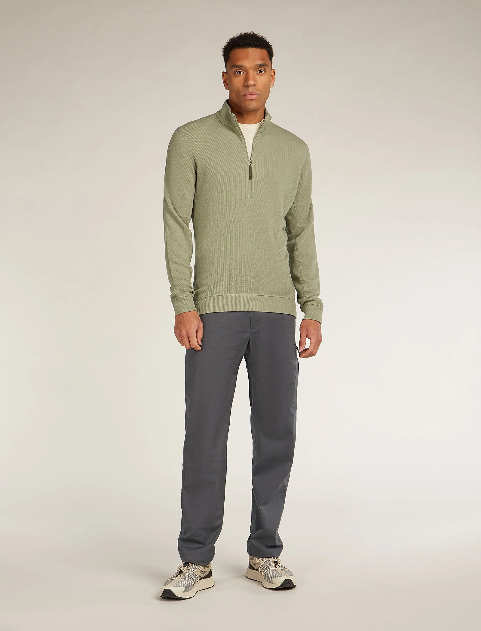 Men's Merino 260 Waffle Knit Wander Long Sleeve Half Zip - Image 3
