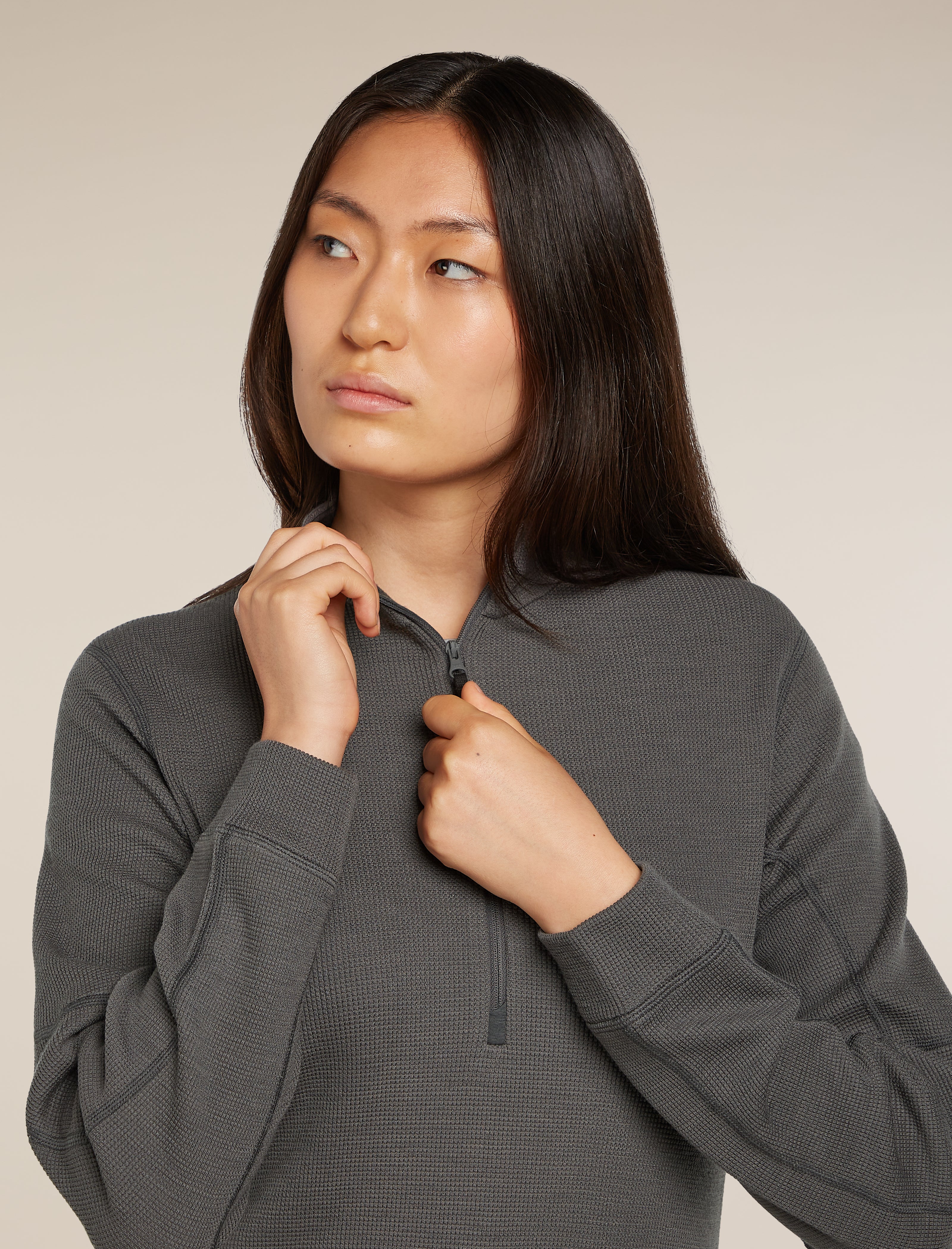 260 Waffle Knit Wander Half Zip Thermal Top - Image 8