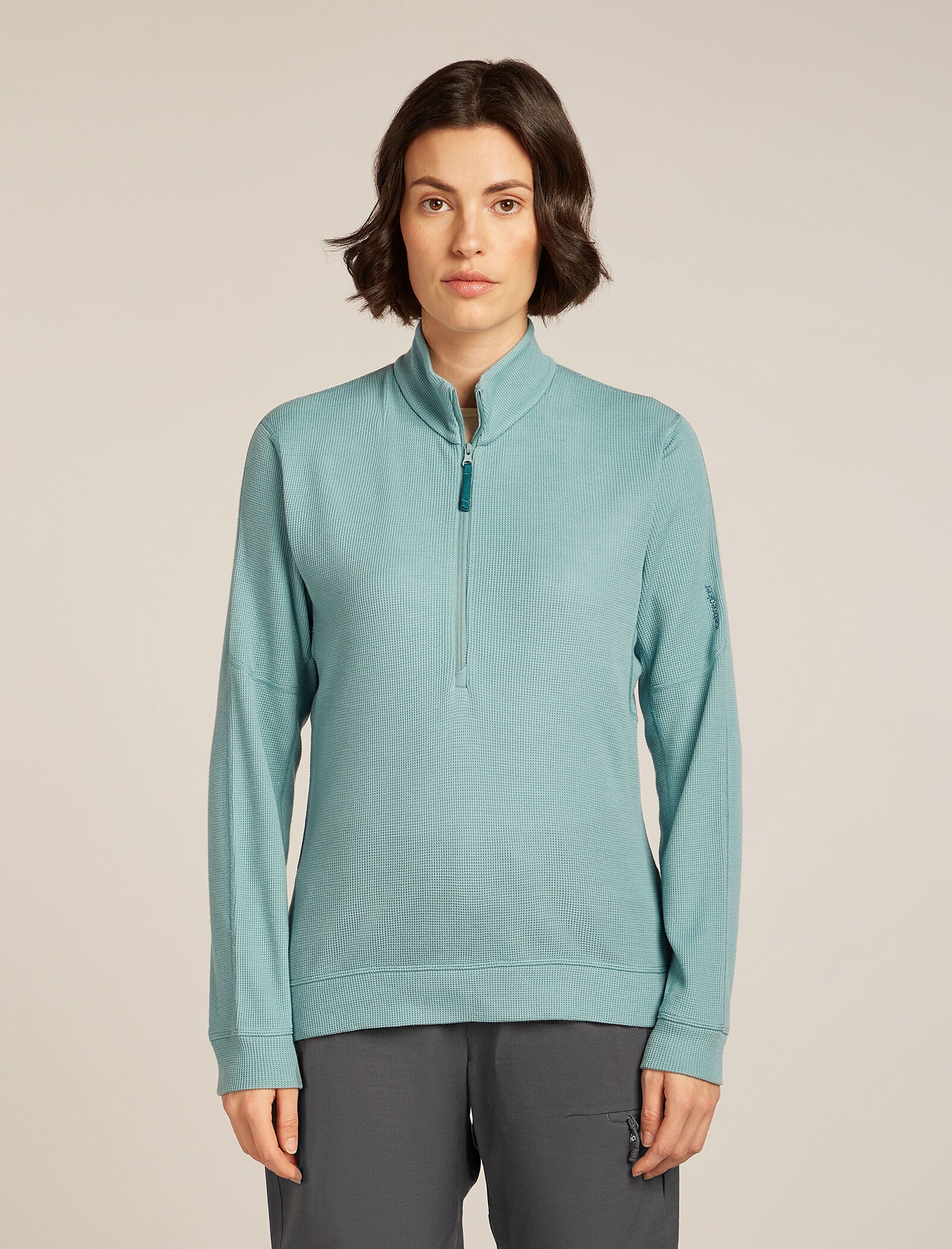 260 Waffle Knit Wander Half Zip Thermal Top