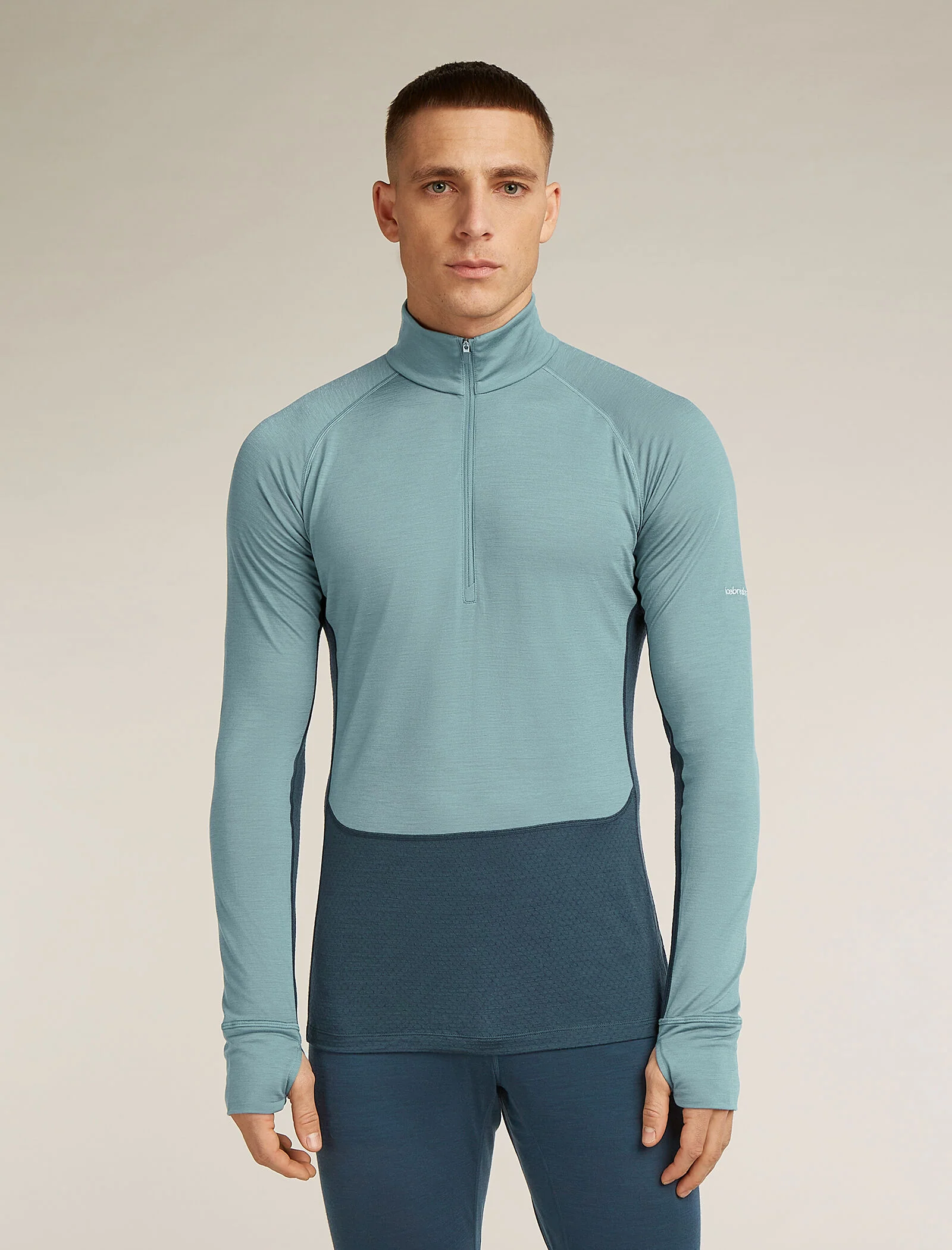 Men's Merino Blend 125 ZoneKnit™ Long Sleeve Half Zip Thermal Top