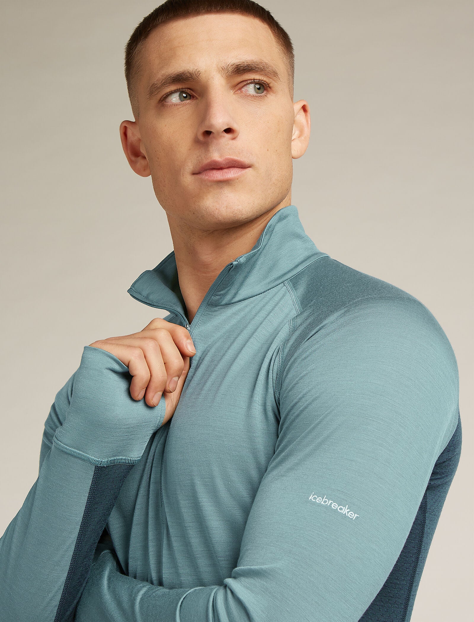 Men's Merino Blend 125 ZoneKnit™ Long Sleeve Half Zip Thermal Top - Image 6