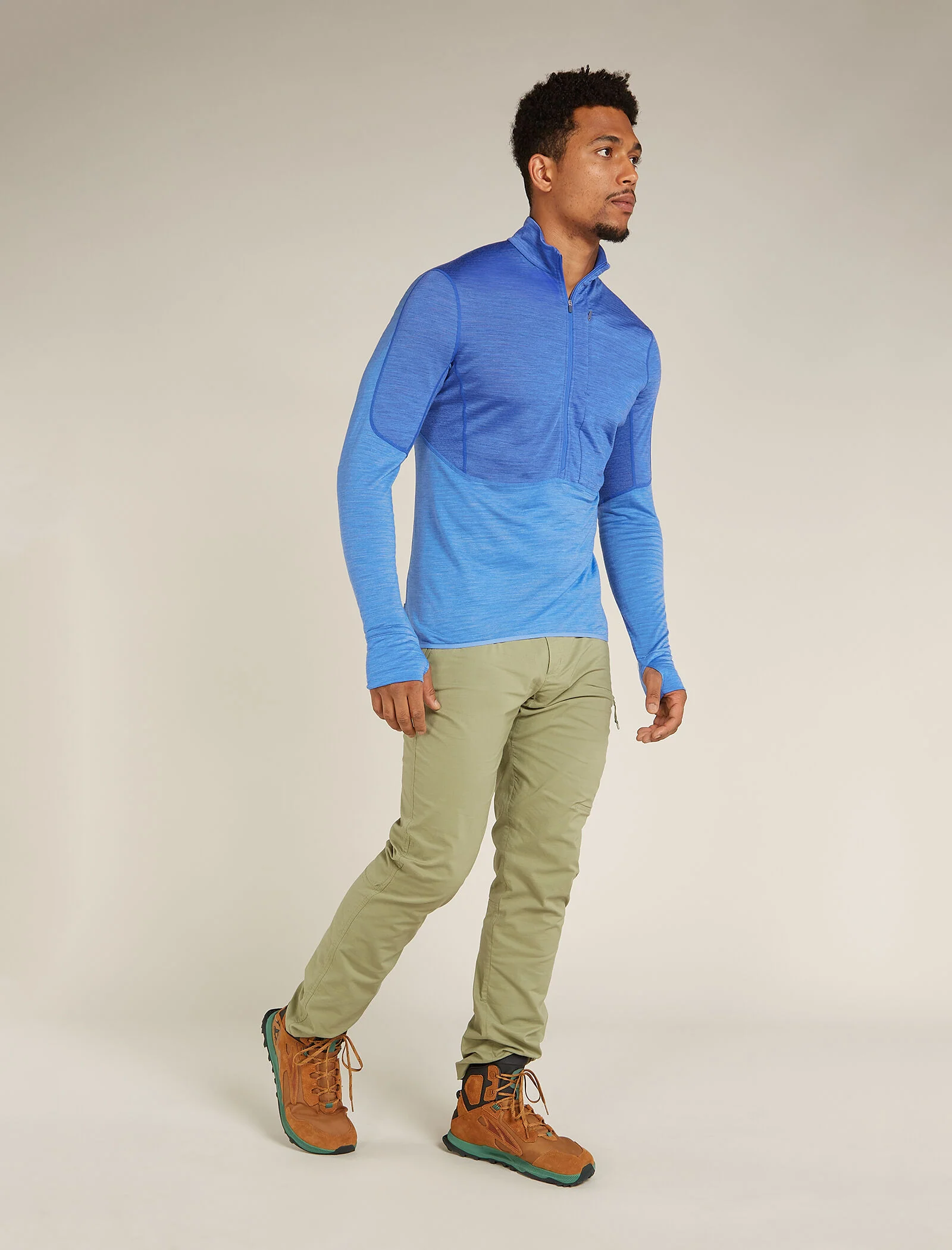 Men's Merino Blend 200 Realfleece⢠Descender Long Sleeve Half Zip Top - Image 3