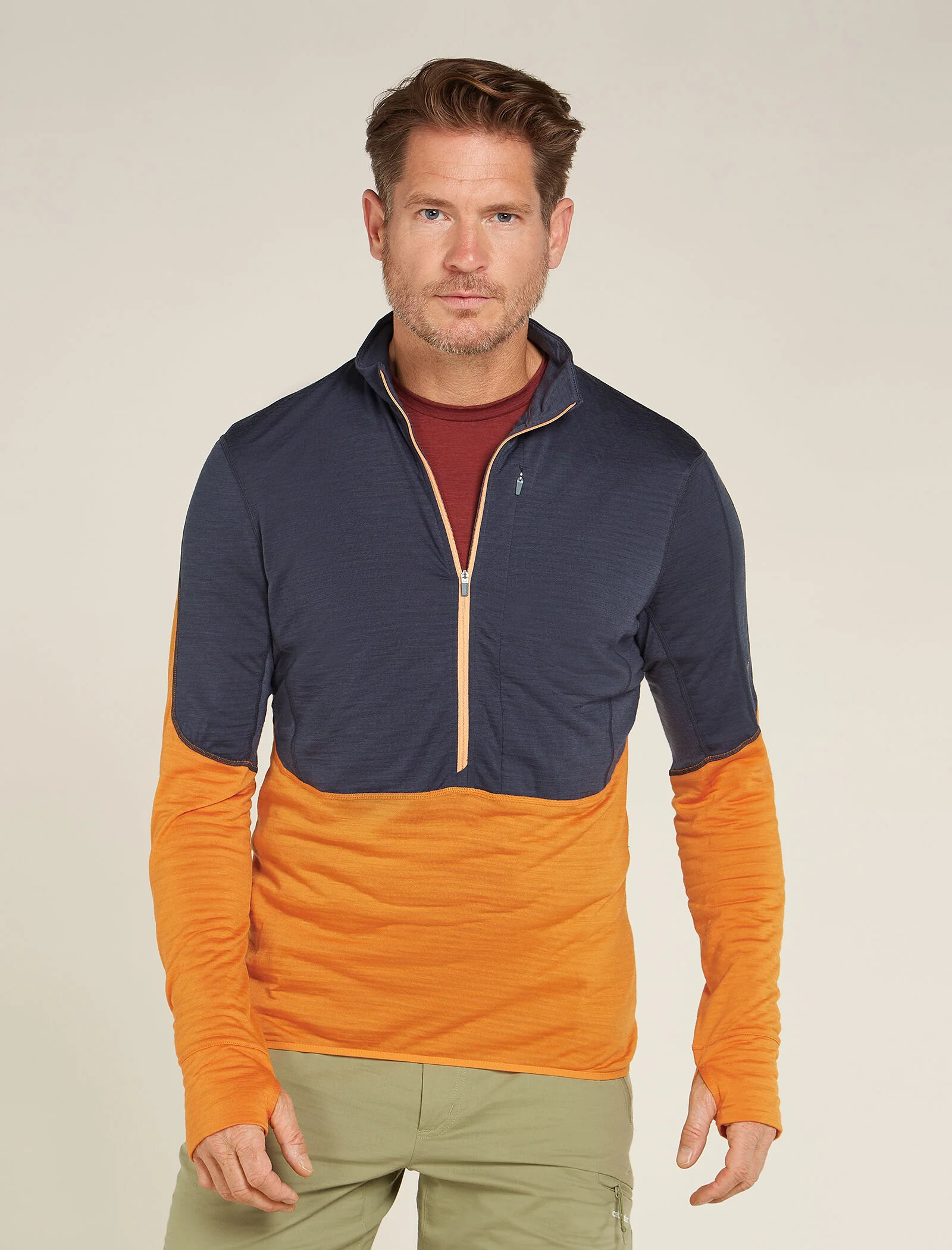 Men's Merino Blend 200 Realfleece⢠Descender Long Sleeve Half Zip Top
