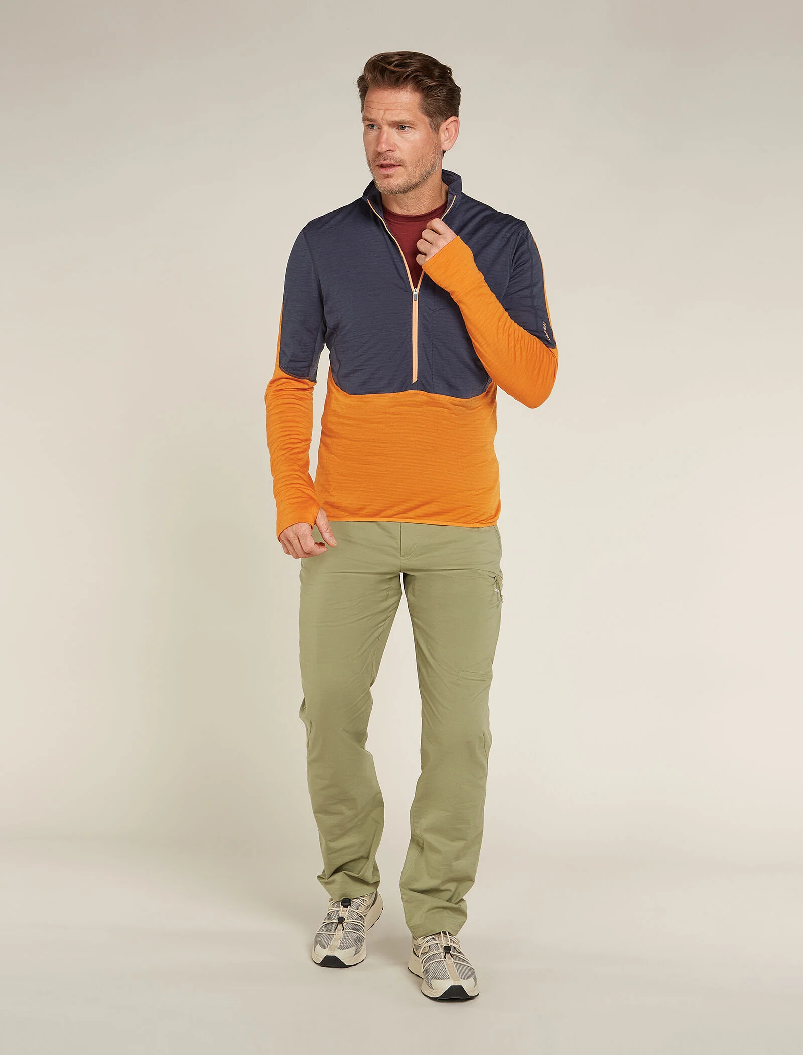 Men's Merino Blend 200 Realfleece⢠Descender Long Sleeve Half Zip Top - Image 3