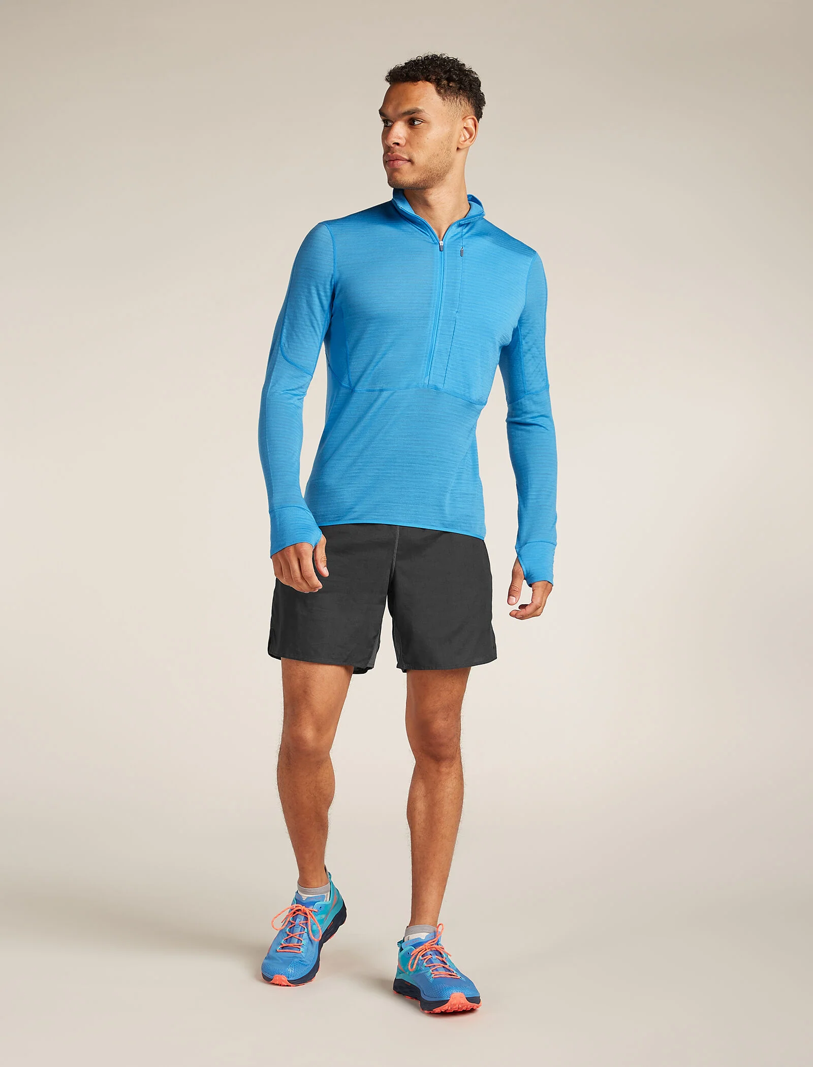 Men's Merino Blend 200 Realfleece™ Descender Long Sleeve Half Zip Top - Image 3