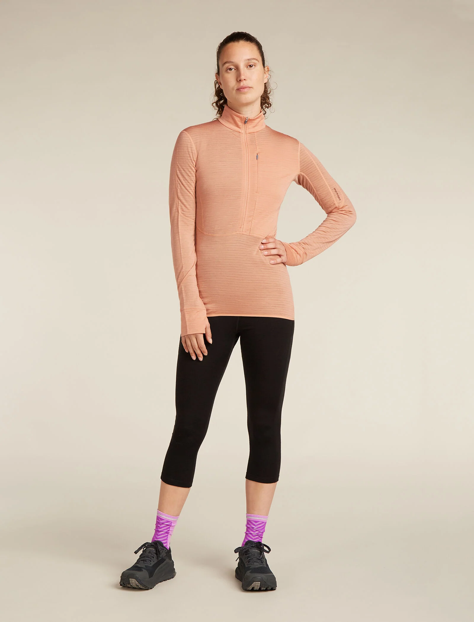Women's Merino Blend 200 Realfleece⢠Descender Long Sleeve Half Zip Top - Image 3