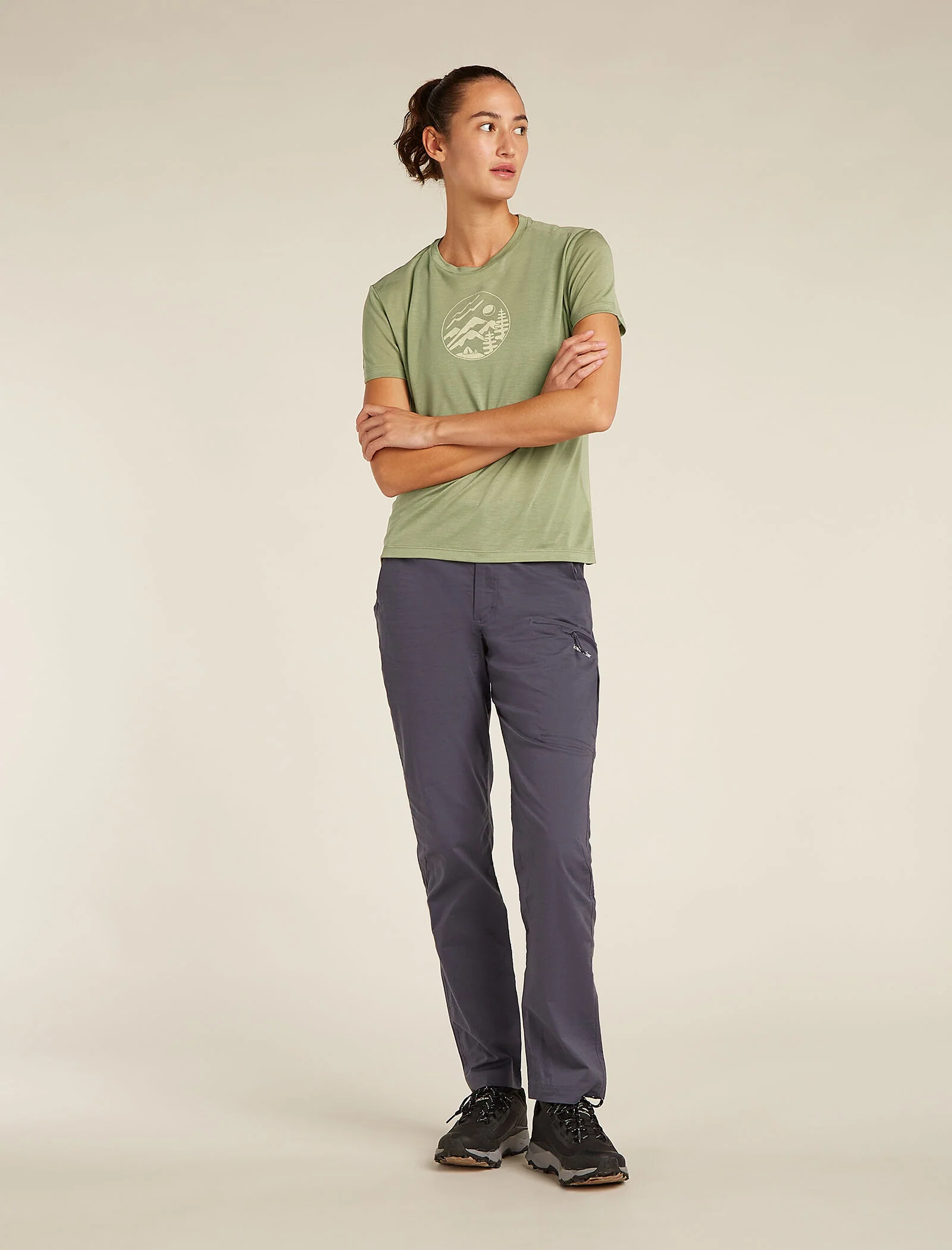 Women's Merino Blend Core Short Sleeve T-Shirt Camping Circle - Image 3