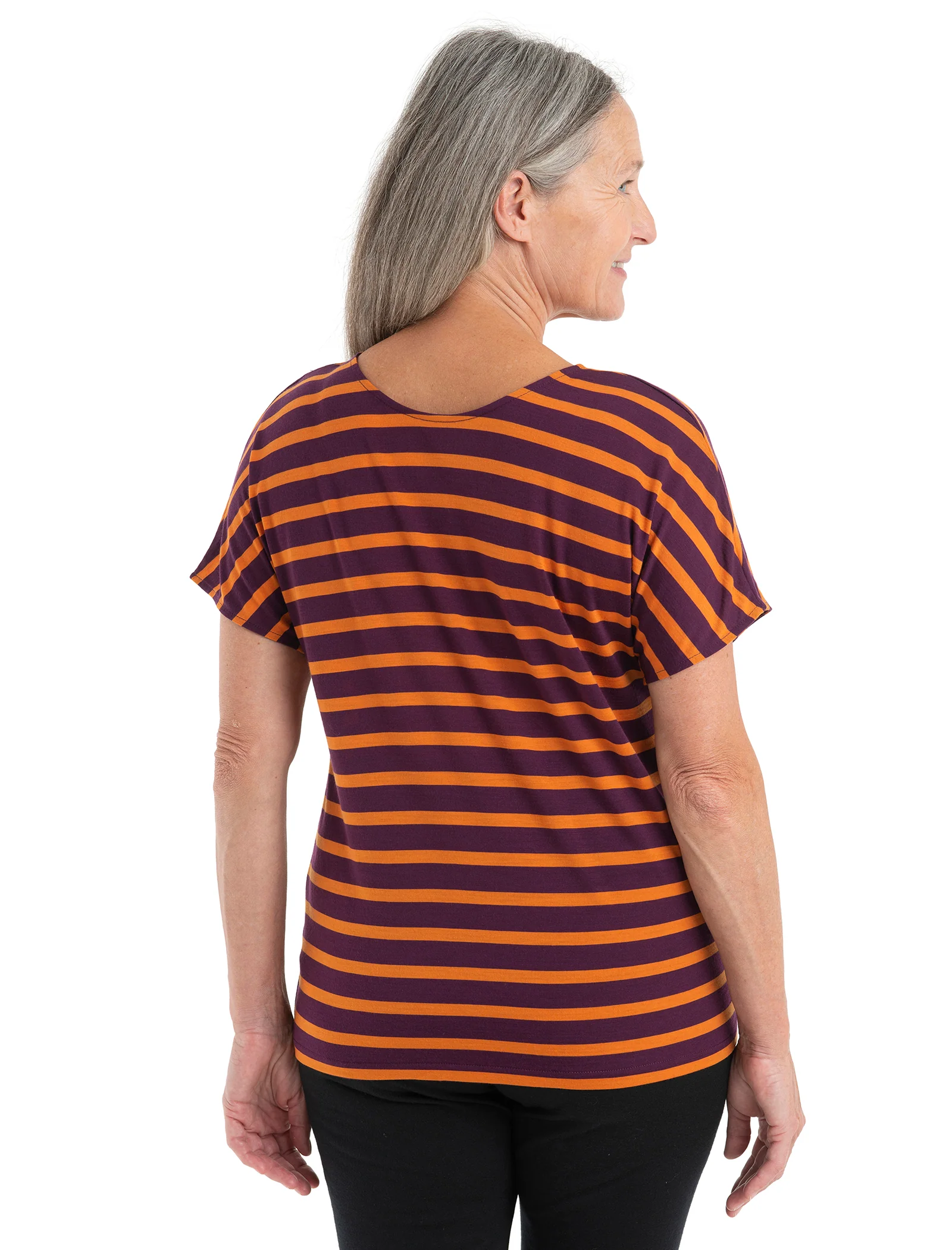 Women's Merino Blend Drayden Reversible Short Sleeve Top Stripe - Image 2