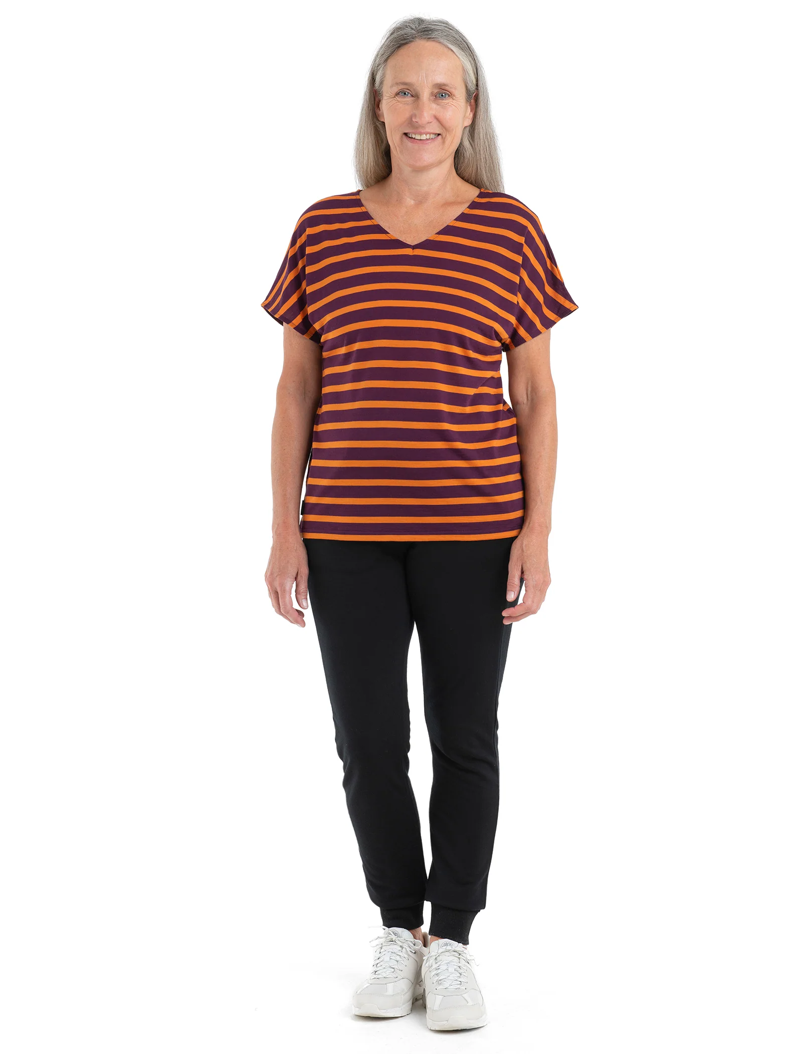 Women's Merino Blend Drayden Reversible Short Sleeve Top Stripe - Image 3