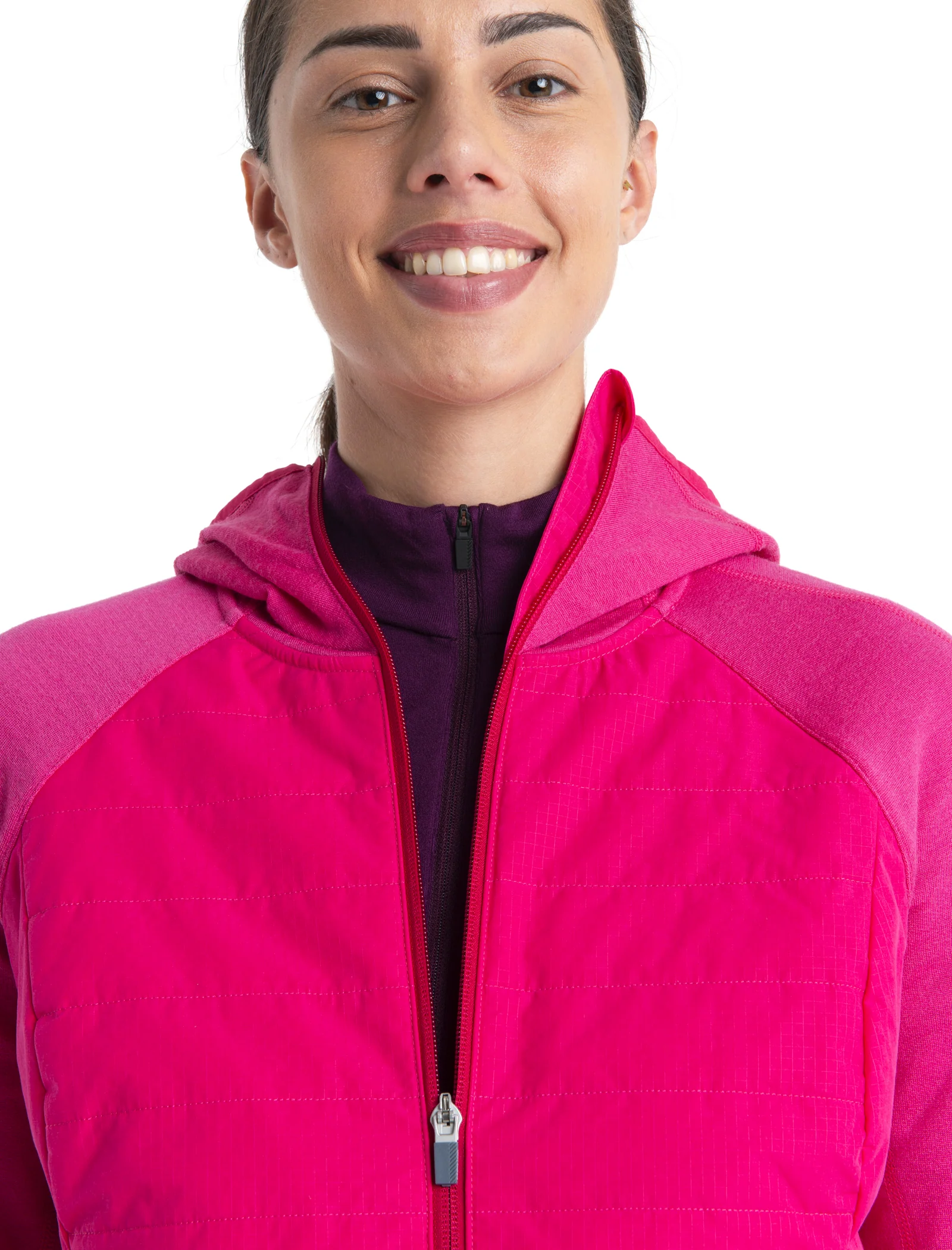 Women's Merino Blend Quantum Hybrid Long Sleeve Zip Hoodie - Image 4
