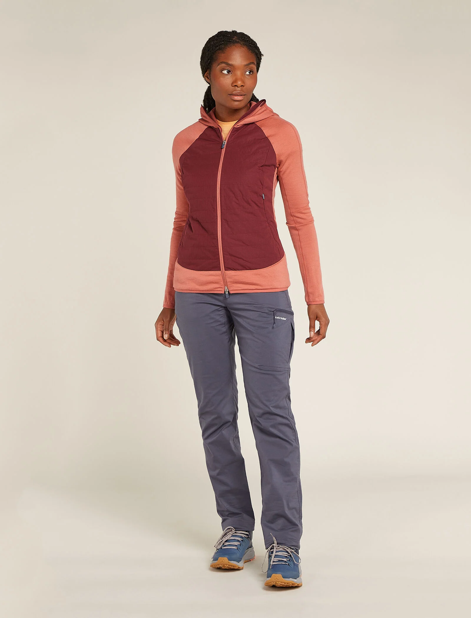 Women's Merino Blend Quantum Hybrid Long Sleeve Zip Hoodie - Image 3
