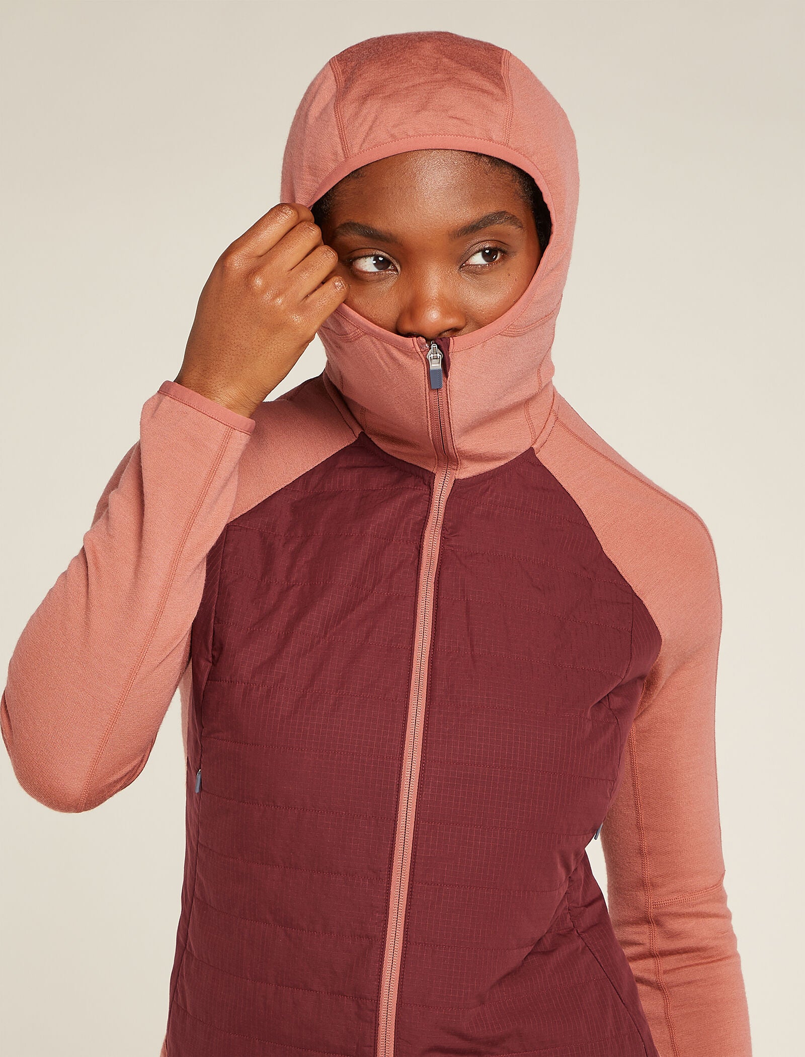 Women's Merino Blend Quantum Hybrid Long Sleeve Zip Hoodie - Image 9