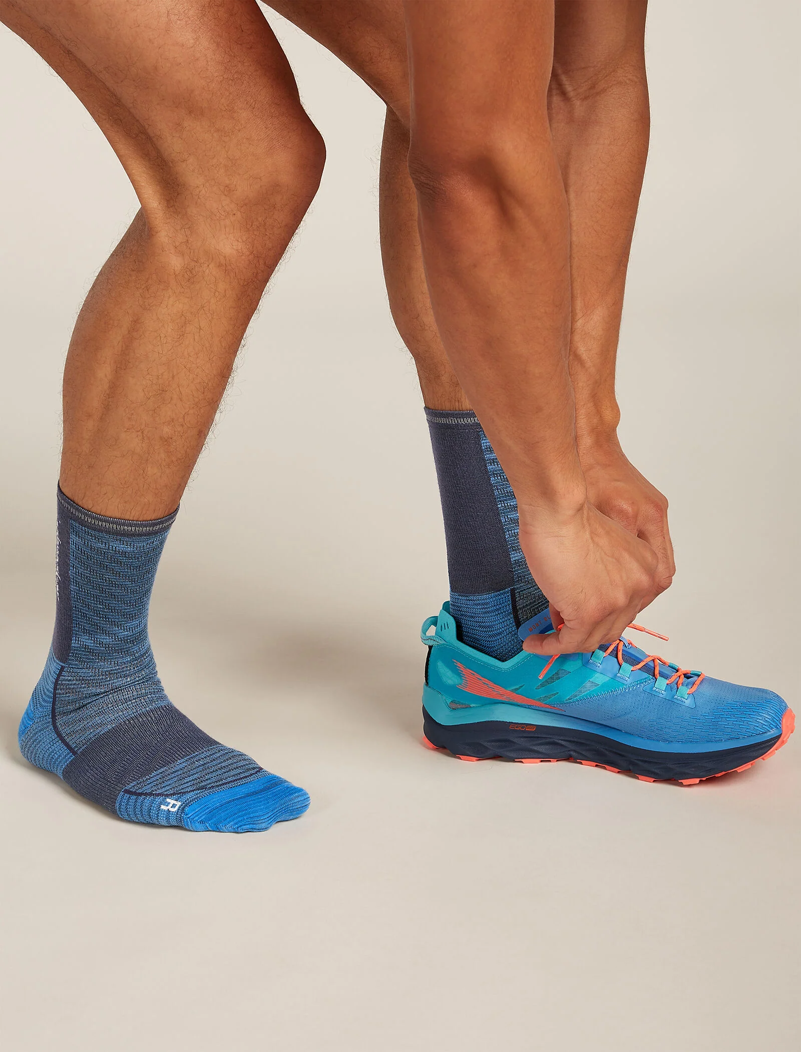 Men's Merino Blend Run+ Ultralight Crew Socks Fusion Dye