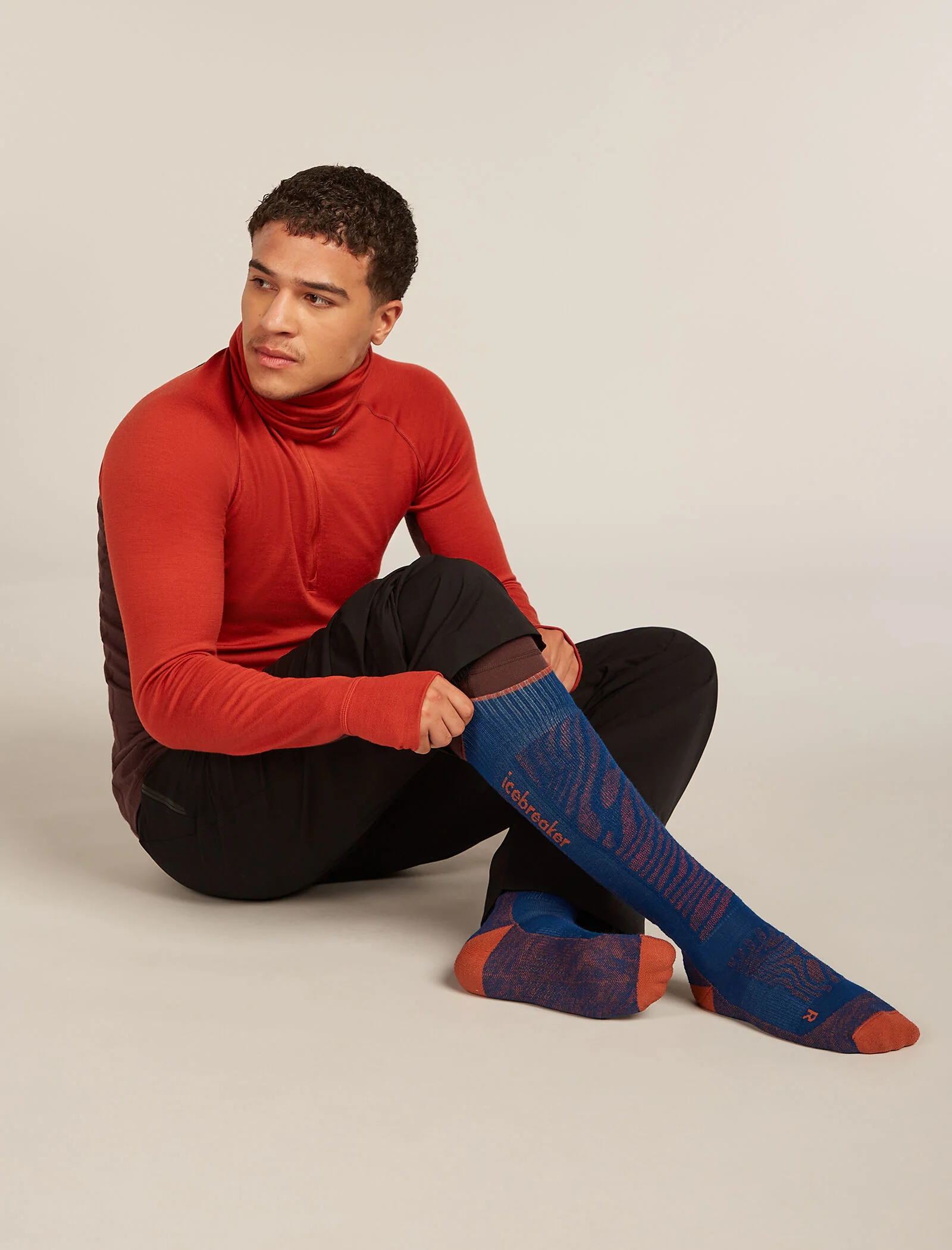 Men Ski+ Over the Calf Socks Mountain Contour - Image 2