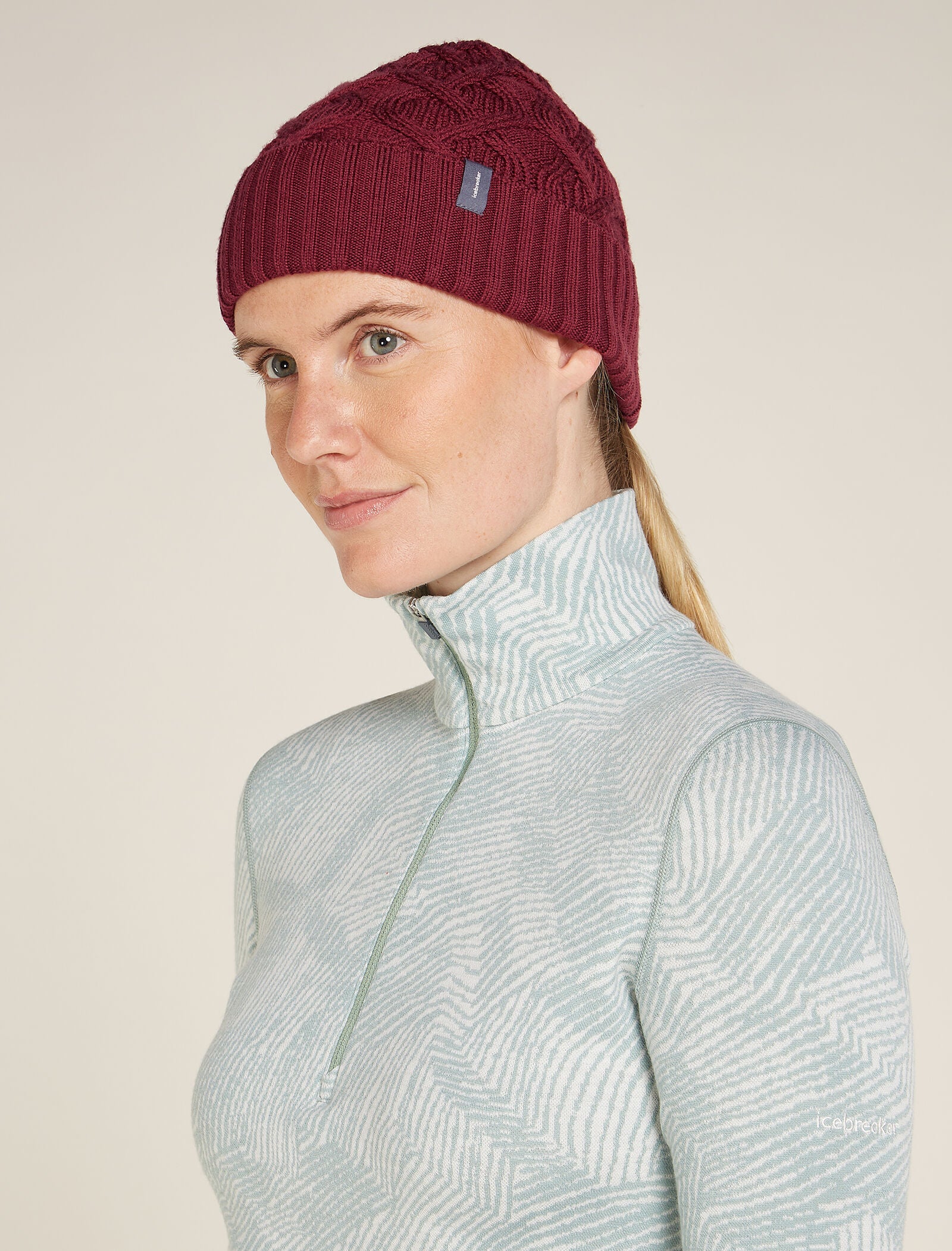 Unisex Merino Cable Knit Beanie - Image 4