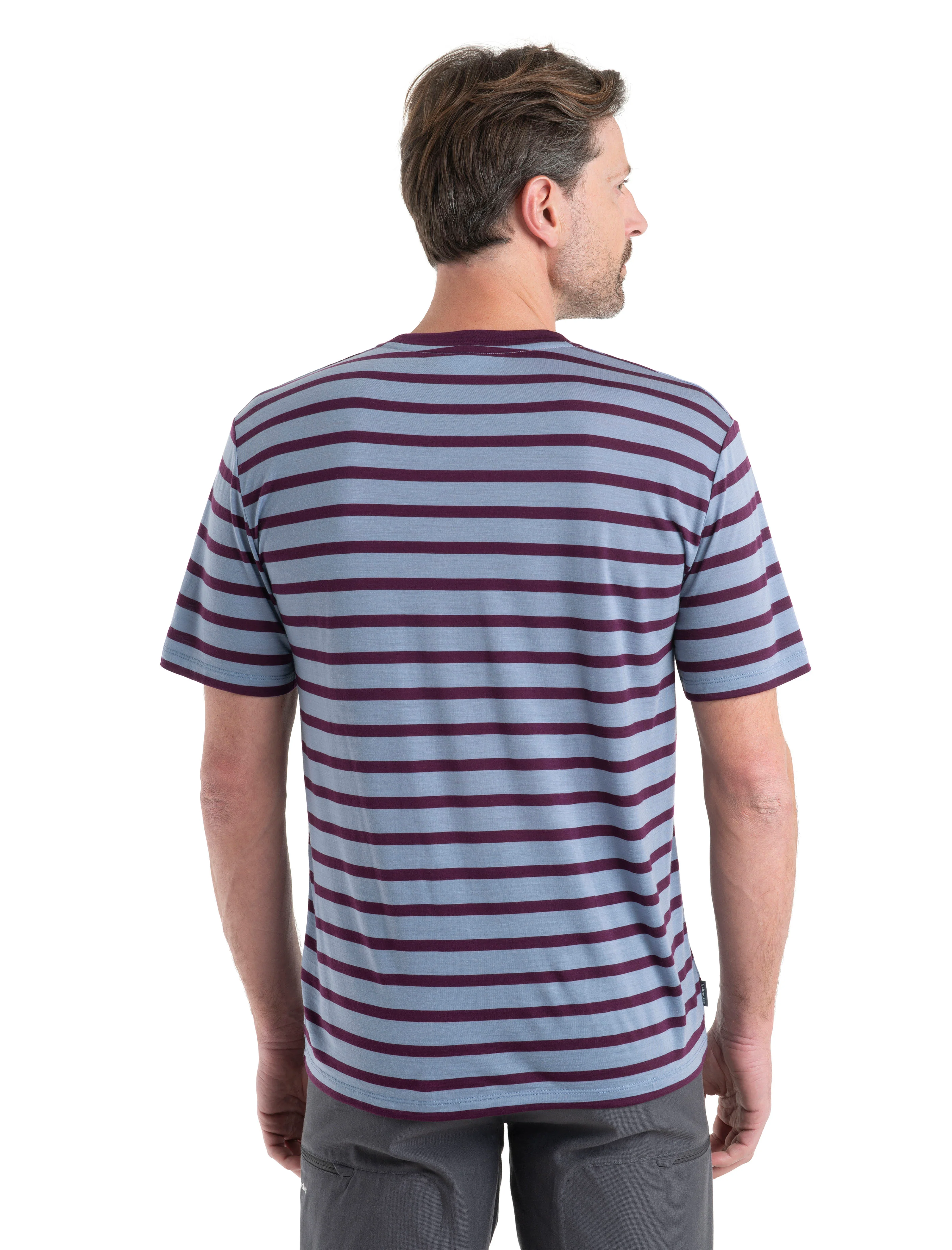 Men's Merino Drayden Short Sleeve T-Shirt Stripe - Image 2