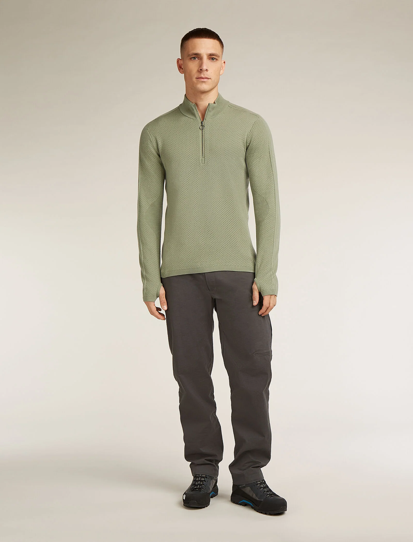 Men's Merino icebreaker Anniversary Original Long Sleeve Half Zip Top - Image 3