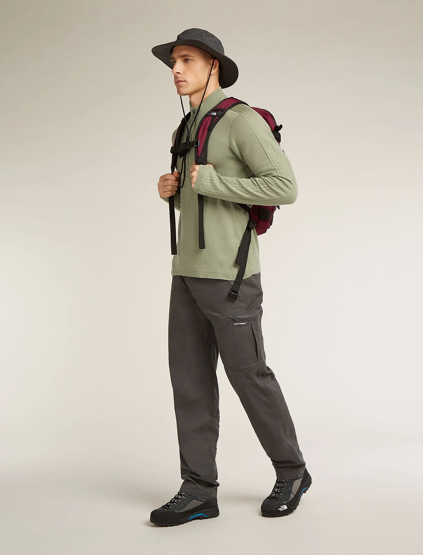 Men's Merino icebreaker Anniversary Original Long Sleeve Half Zip Top - Image 4