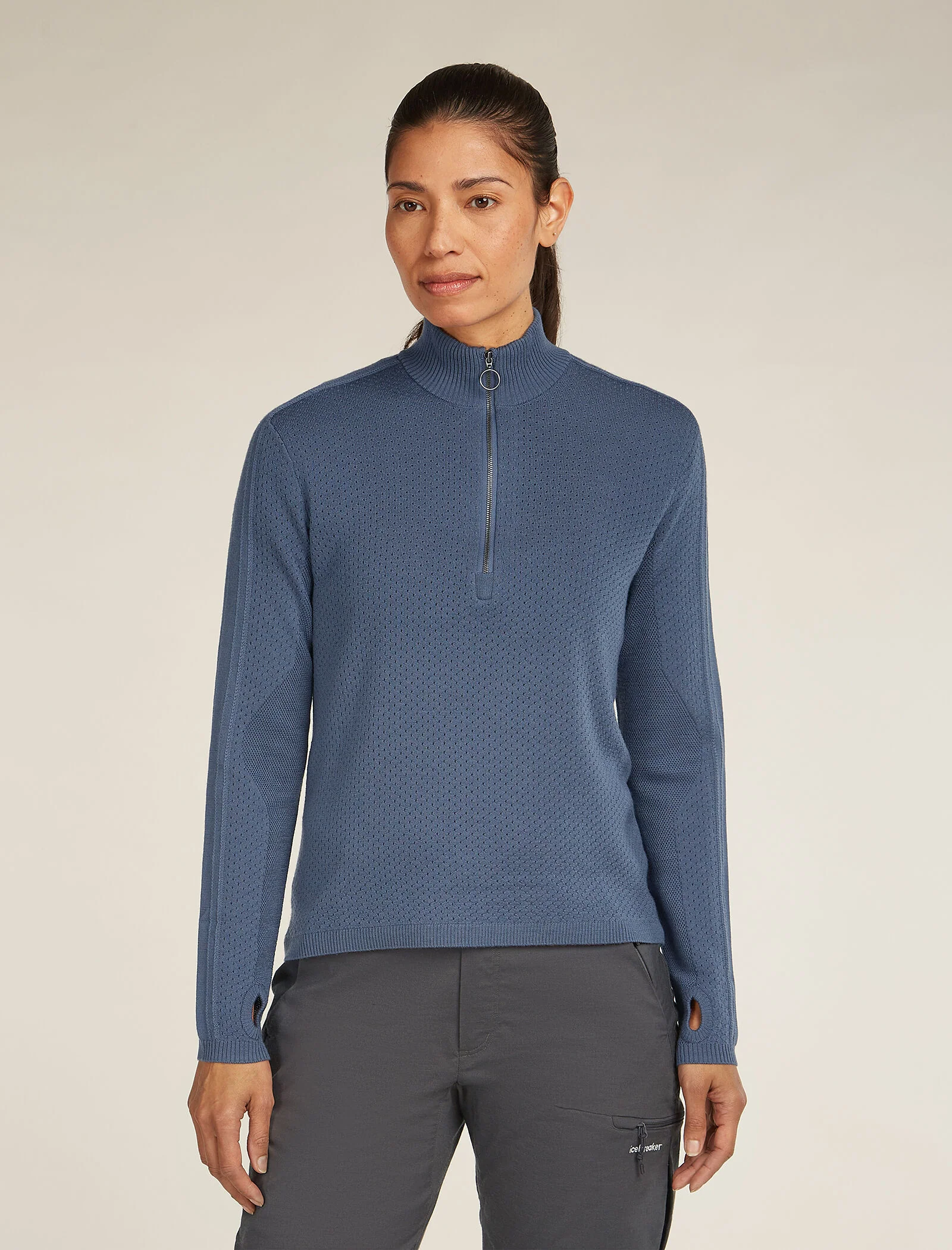 Women's Merino icebreaker Anniversary Original Long Sleeve Half Zip Top