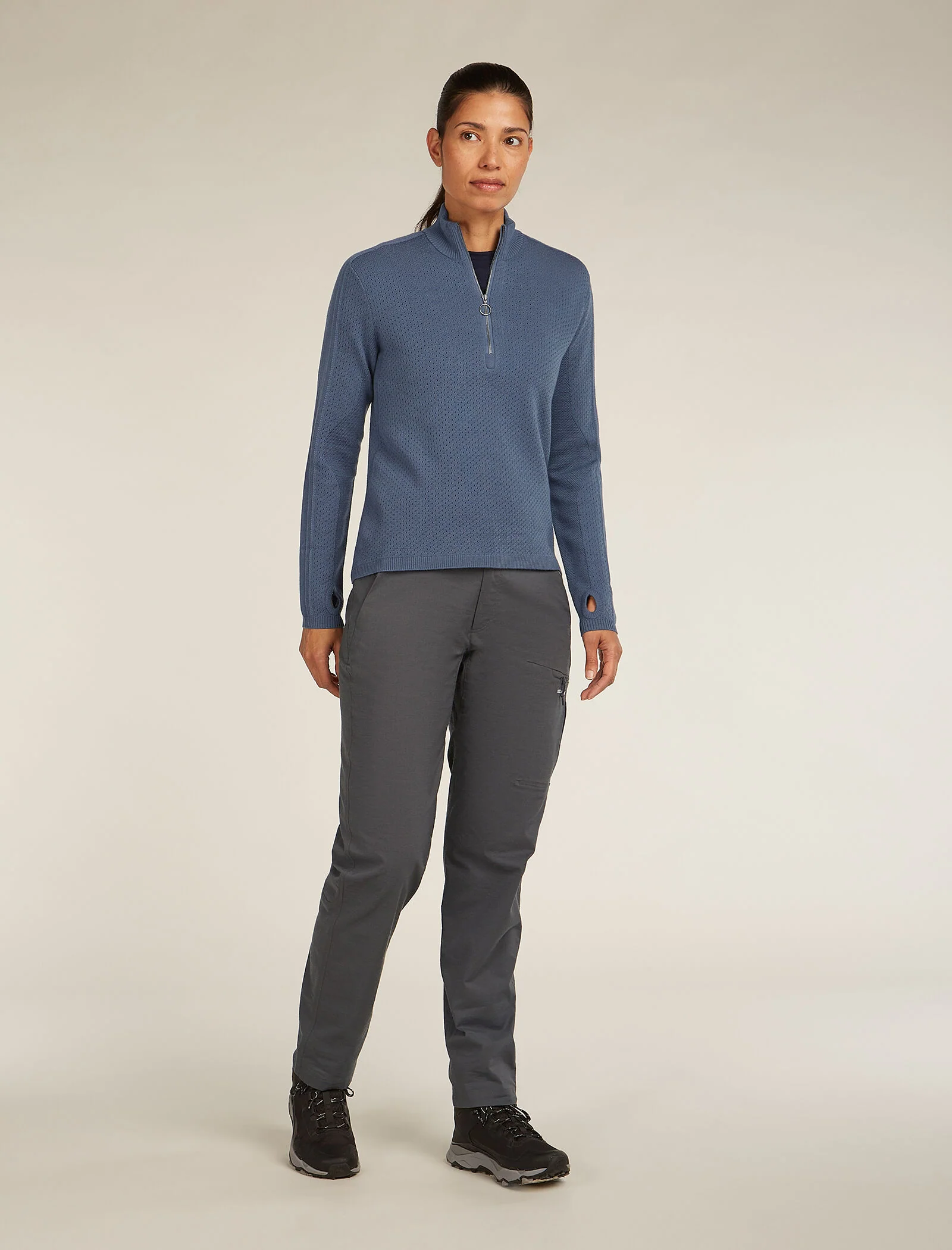 Women's Merino icebreaker Anniversary Original Long Sleeve Half Zip Top - Image 3