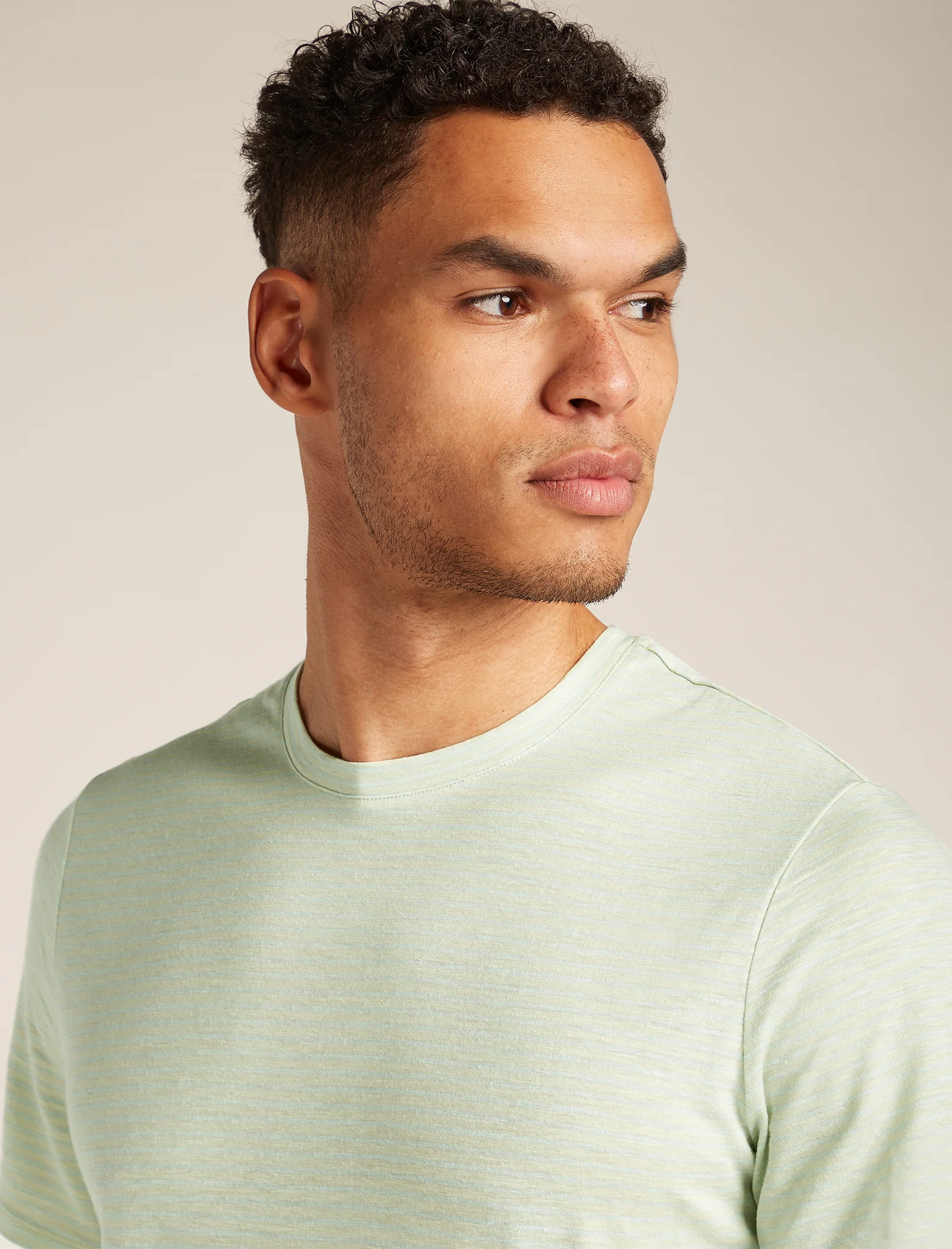 Men's Merino Linen T-Shirt Stripe - Image 5