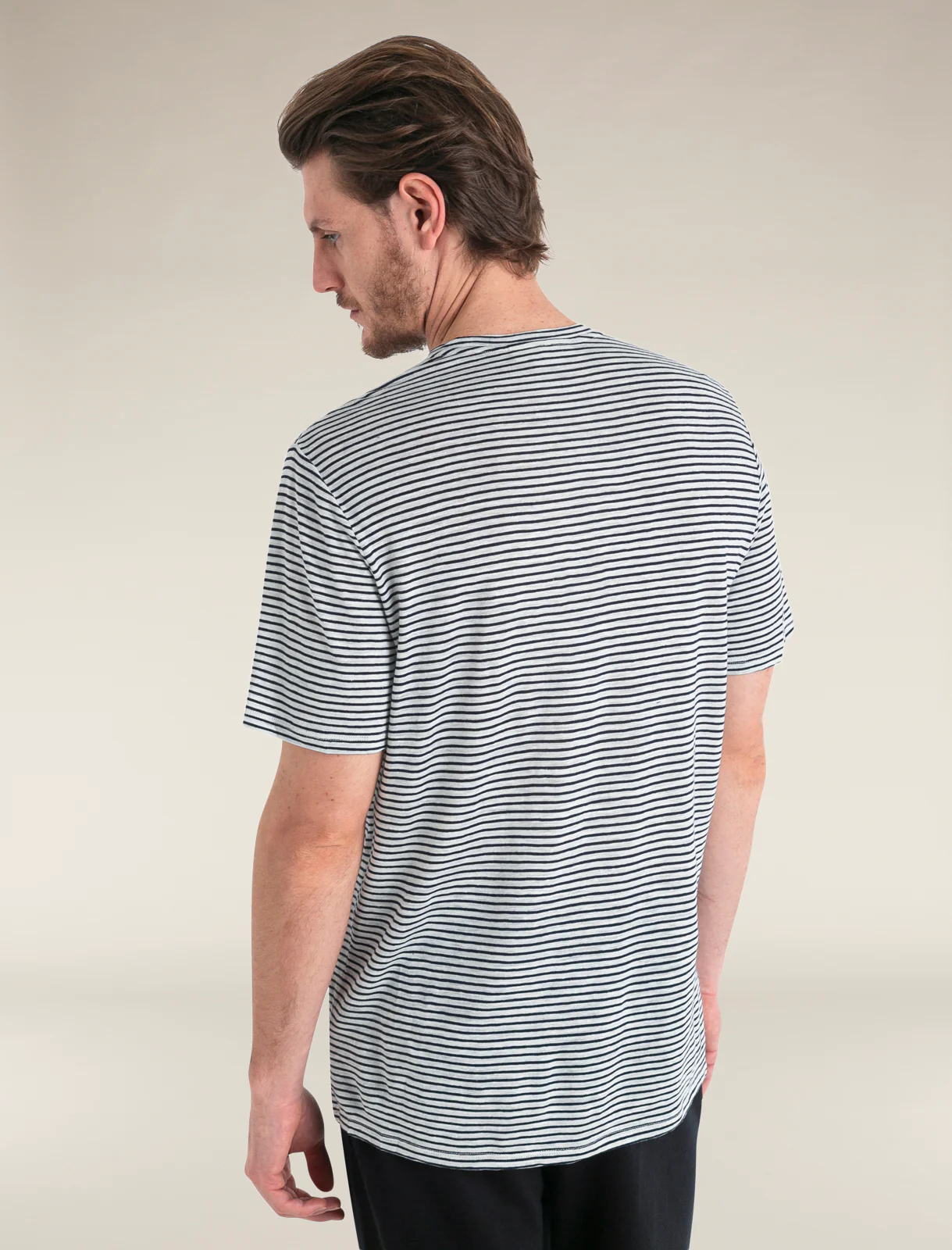 Men's Merino Linen T-Shirt Stripe - Image 2