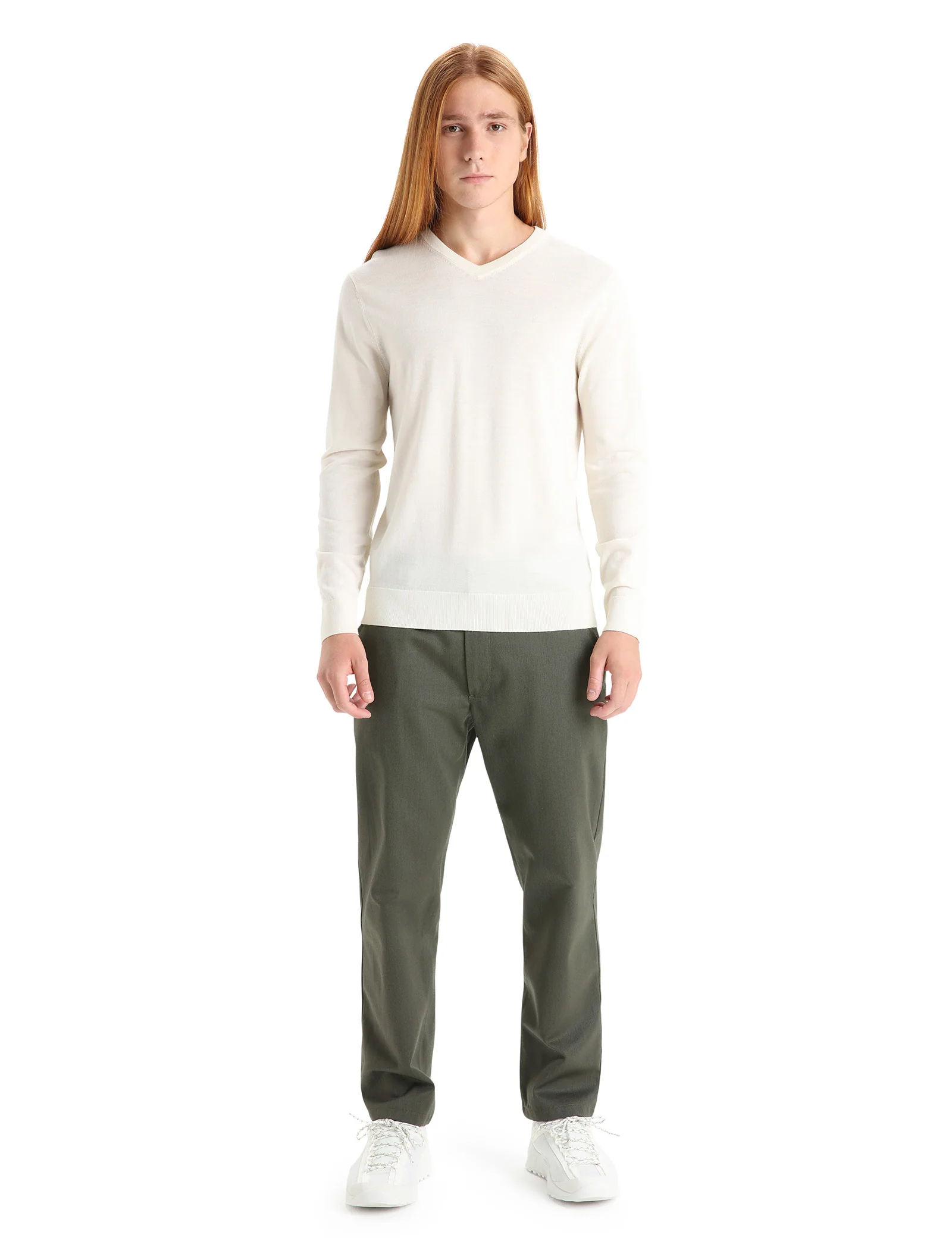 Men's Merino Wilcox Long Sleeve V Neck Sweater - Image 3
